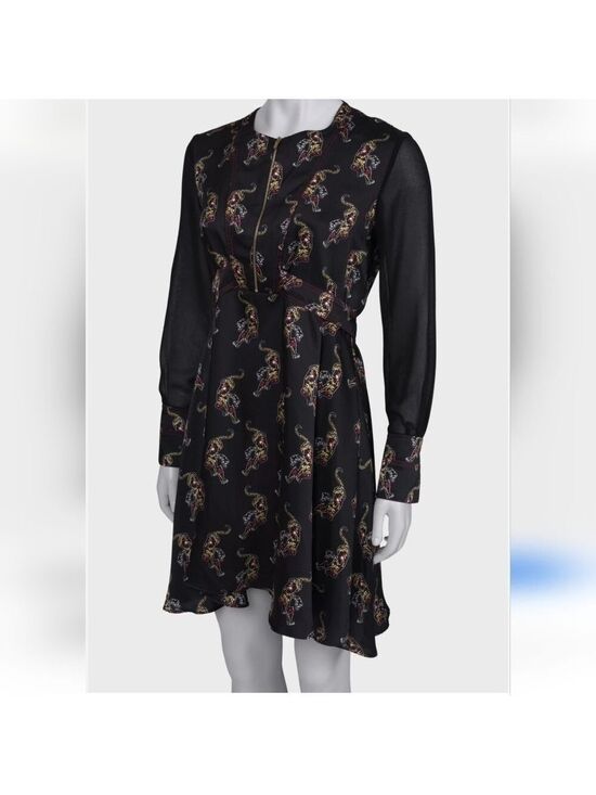 Sandro Dresses & Skirts - Sandro Paris Black Kayia Tiger Print Dress Size 3
